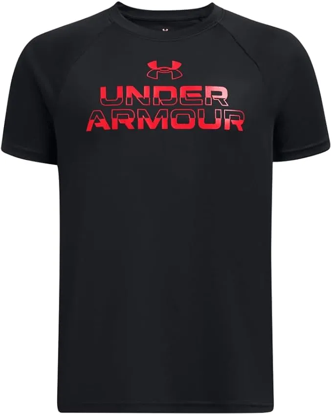 Under Armour Boys' Tech Split Wordmark Short Sleeve Shirt