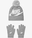 Nike Boys Gray Hat with Gloves One Size Youth 8-20 NEW