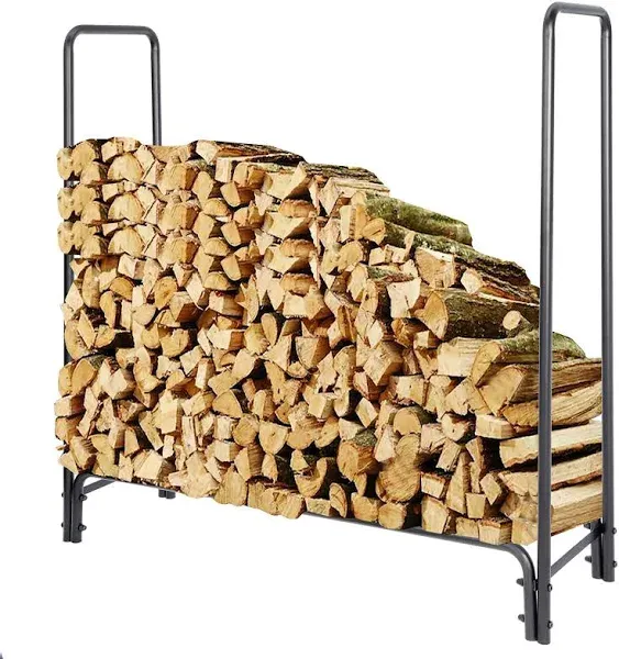 Firewood Rack Stand 4ft Heavy Duty Logs Holder for Outdoor Indoor Fireplace M...