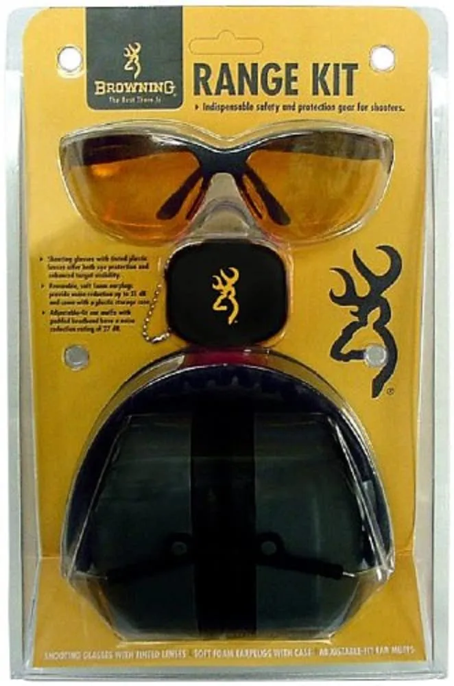 Browning Range Kit For Him, 27 dB Muffs, Sunglasses, Black - 126368