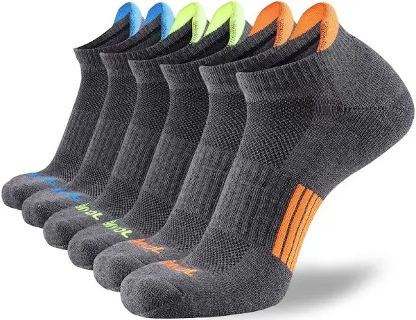 JOYNÉE Mens Ankle Athletic Low Cut Socks for Men Sports Running Cushion 6 Pack