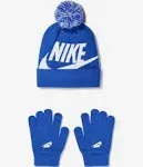 Boy's Nike Swoosh Pom Beanie & Gloves Set - Blue