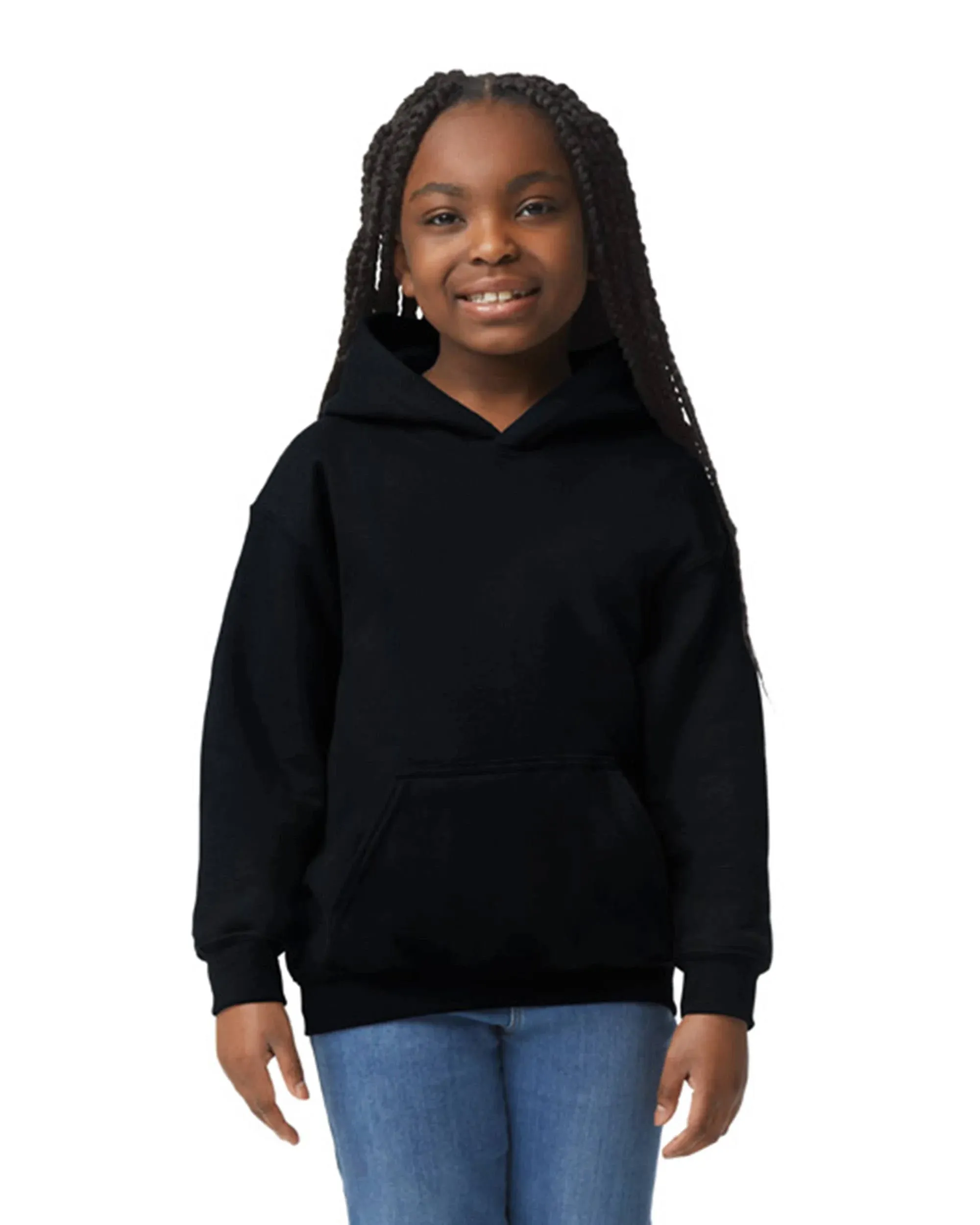 Gildan Heavy Blend Youth Hooded Sweatshirt - Black - S