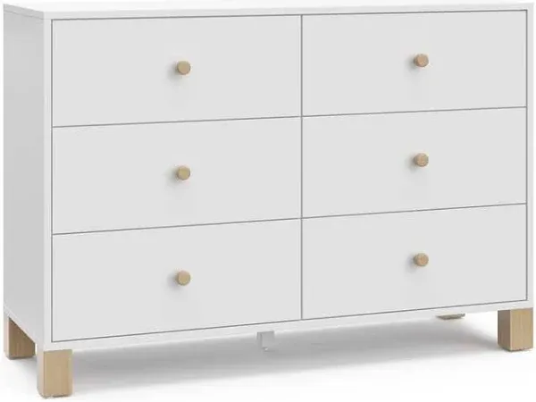 Storkcraft Storkcraft California White/Driftwood Pine 6-Drawer Standard Dresser Lowes.com