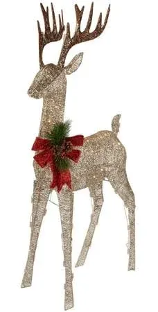 Northlight 48" Pre-Lit LED Champagne Deer Outdoor Christmas Decoration