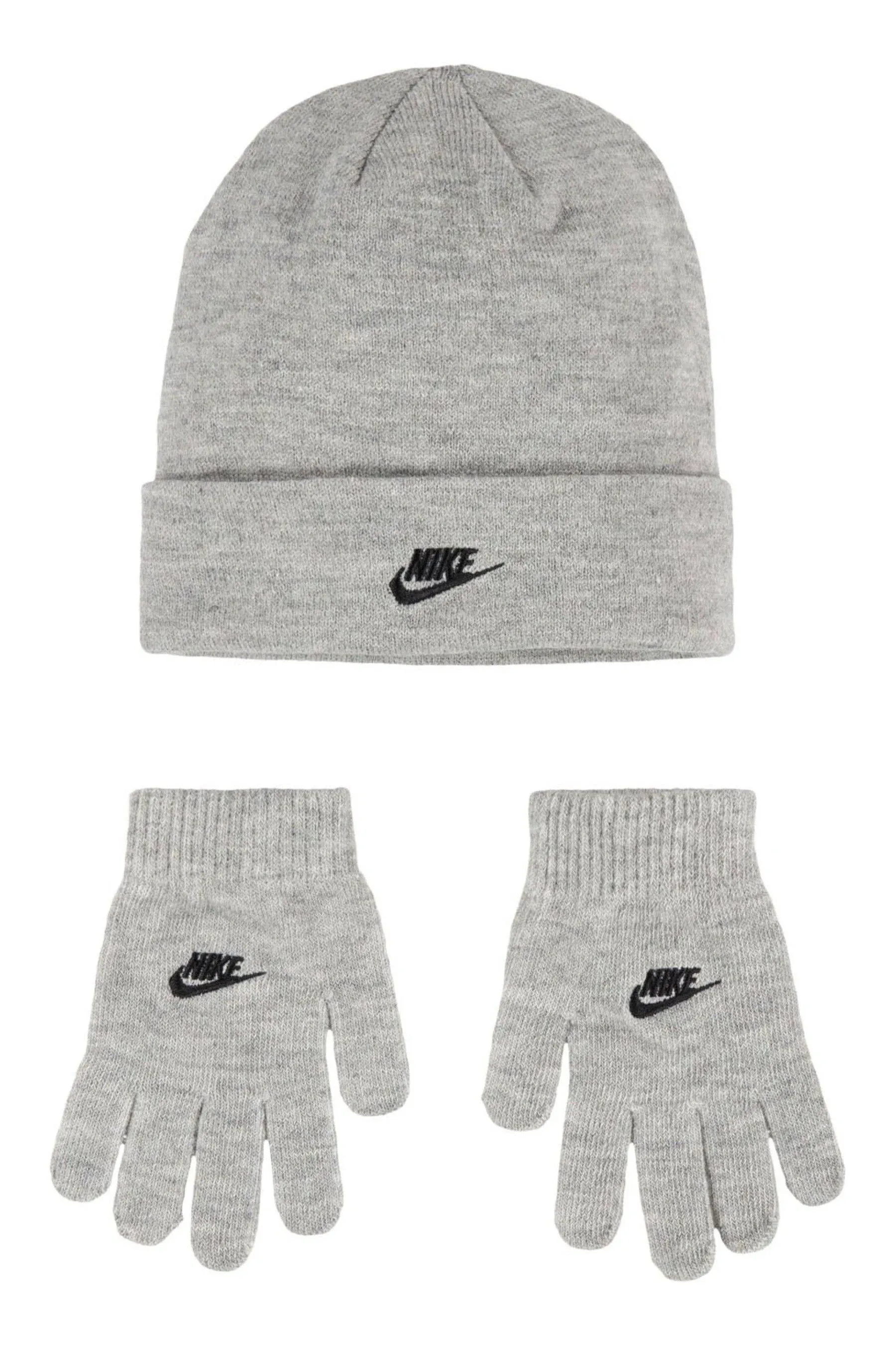 Nike Kids Boys Club Beanie/Glove Set, DK Grey Heather