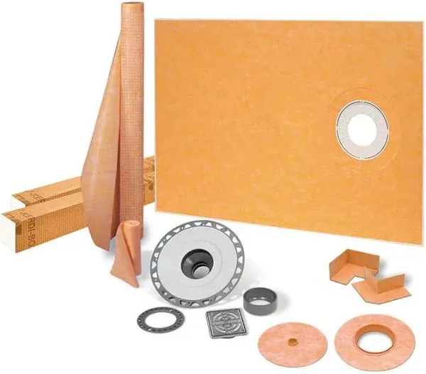 Kerdi-Shower-Kit 38" x 60" Offset PVC Flange 2"