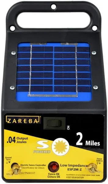 Zareba 4 V Solar-Powered Low Impedance Fence Energizer 2 mi. Black