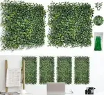 Artificial Grass Wall Panels Backdrop,10&#034;x 10x10Inch 12Pcs, Garden Green 