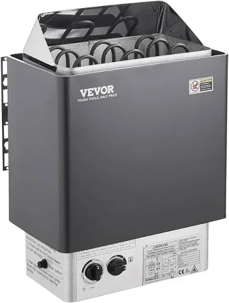 VEVOR Sauna Heater, 3KW 220V Electric Sauna Stove, Steam Bath Sauna Heater with Built-In Controls, 3h Timer and Adjustable Temp for Max. 70-141 Cubic Feet, Home Hotel Spa Shower Use, FCC Certification