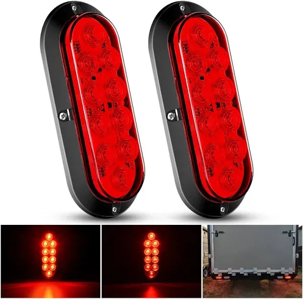 Durable Waterproof 6&#034; Trailer Tail Lights with Easy Surface Mount Installation