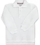 At School by French Toast Long Sleeve Pique Polo, Boy's, Size: S (6/7), White