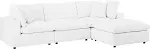 Modway Commix Down Filled Overstuffed 4 Piece Sectional Sofa White Vegan Leather