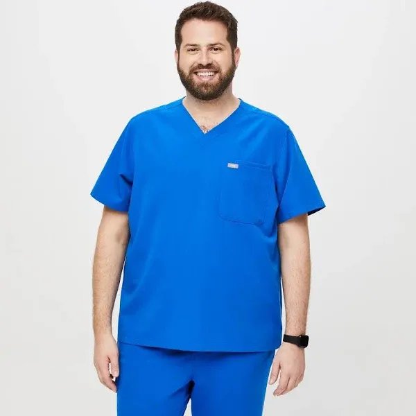 Figs Royal Blue Leon Men&#x27;s Scrub Top