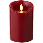 Luminara Flameless Candle: Cinnamon Scented Moving Flame Candle with Timer (5 Red)