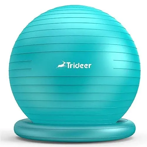 Trideer Ball Chair Yoga Ball Chair Exercise Ball Chair with Base for Home Office Desk, Stability Ball & Balance Ball