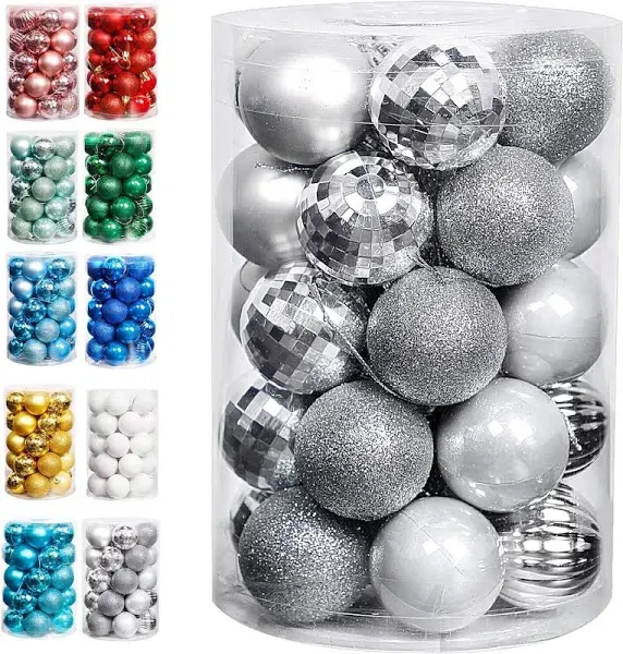 Lulu Home Christmas Ball Ornaments 34 Ct Xmas Tree Decorations