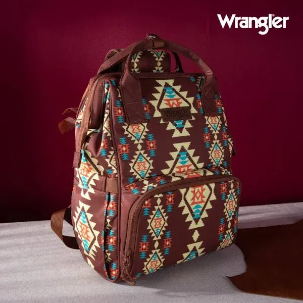 Wrangler Aztec Printed Callie Backpack - Brown