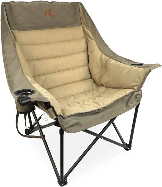 Black Sierra Deluxe Padded Camping Chair for Sports &amp; Outdoors, Oversize XL O...