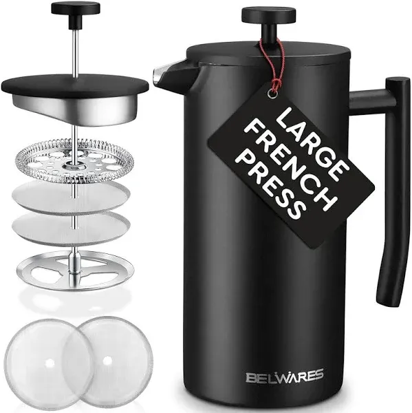 French Press Coffee Maker - 34 oz, Double Insulated Coffee Press Stainless St...