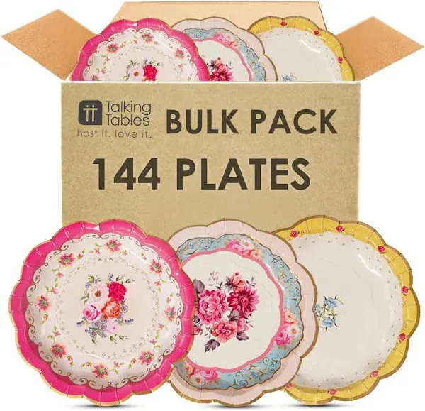 Talking Tables 144 x Vintage Floral Paper Plates