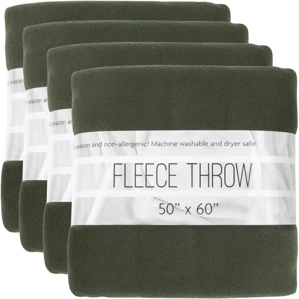 24 Pack Bulk Fleece Throw Blankets