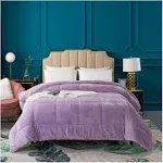 Kasentex Reversible Plush Sherpa Comforter, Purple, Hydrophilic Fiber King