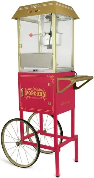 Nostalgia Popcorn Maker Machine - Professional Cart with 10 Oz Kettle Makes up t