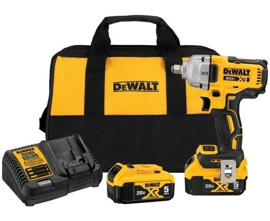 DeWalt 20V Max 1/2 in. Mid-Range Impact Wrench Kit with Hog Ring Anvil