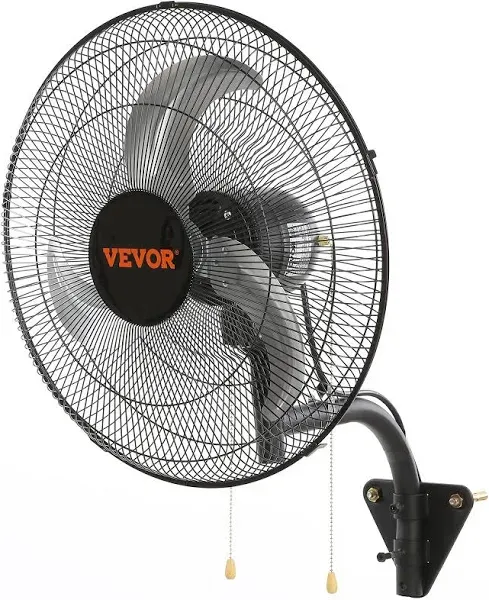 VEVOR 20 in. 3-Speed High Velocity Oscillating Industrial Wall Mount Fan