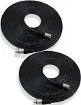 GLS Audio 50ft Mic Cable Patch Cords - XLR male to XLR Female Black Microphone Cables - 50 Balanced Mike Snake Cord - 2 Pack