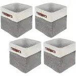 Fabric Cube Storage Bins 4 Pack - 10 x 10in White/Gray Foldable Storage Cubes