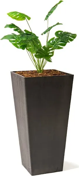 XBrand Square 13-in W Large Black Plastic Indoor/Outdoor Planter With Drainage Holes Self Watering | LW1664BK