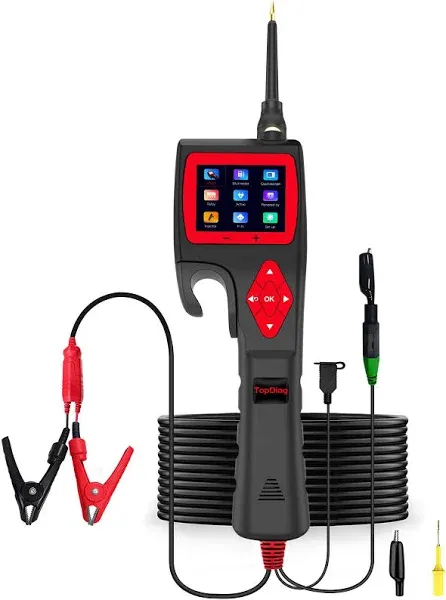 Topdiag P200 Automotive Circuit Tester, (2024 Newest) 9v-30v Power Circuit Probe Kit with 0~5v Power Supply Fuel Injector Relay Mode, Car Electrical