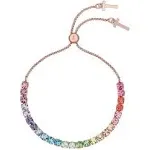 Ted Baker Melrah Icon Rose Gold Tone Rainbow Crystal Slider Bracelet