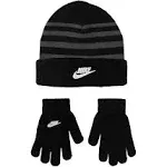 Nike Big Kids' Futura Beanie & Gloves Set-Black/Grey