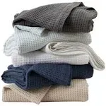 Great Bay Home Mikala Collection Cotton Waffle Weave Blanket, Full/Queen - Navy