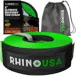 Rhino USA Recovery Tow Strap 3in x 20ft Green