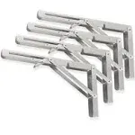 Folding Shelf Brackets, 4pcs 10” Folding Shelf Brackets Heavy Duty Stainless ...