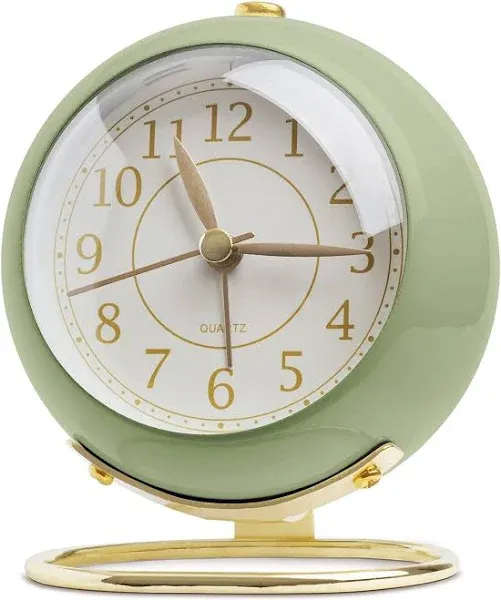 Shisedeco Small Table Clocks Classic Non-ticking Tabletop Alarm Clock With Backlight