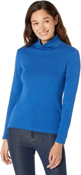 Tommy Hilfiger Women's Long Sleeve Cotton Turtleneck Top