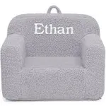 Delta Children Personalized Cozee Sherpa Kids Chair in Grey