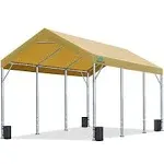 Advance Outdoor 12x20 ft Carport with Adjustable Height from 9.5 ft to 11 ft, Heavy Duty Car Canopy Garage Party Tent Boat Shelter, 8 Legs with 8