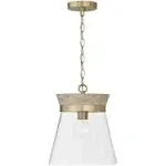 Capital Lighting Finn 1 Light Pendant White Wash/Matte Brass