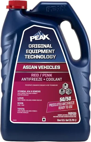 Peak Oet Extended Life Antifreeze/Coolant Concentrate for Asian Vehicles