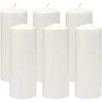 Stonebriar Collection Unscented Pillar Candles, White, 6-Pack, 3 in.