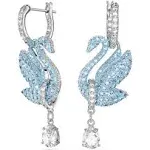 Swarovski Women's Iconic Swan Drop Earrings - Blue