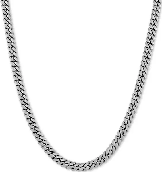 Sterling Silver Cuban Chain Necklace for Men