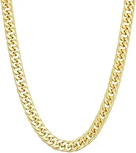 Celebration Moments 14kt Yellow Gold Plated .925 Sterling Silver Italian Inspired 4.8mm Miami Cuban Curb Link Chain Necklace For Men Sizes 16-30