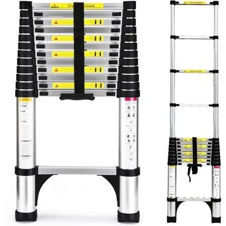 SocTone 10.5 FT Aluminum Lightweight Extension Ladder